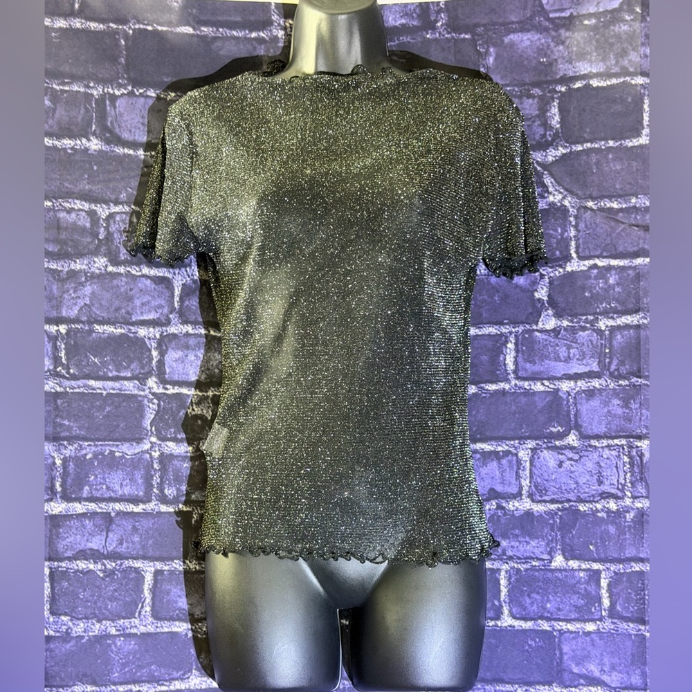 Elegant Black sheer Shimmer Top
